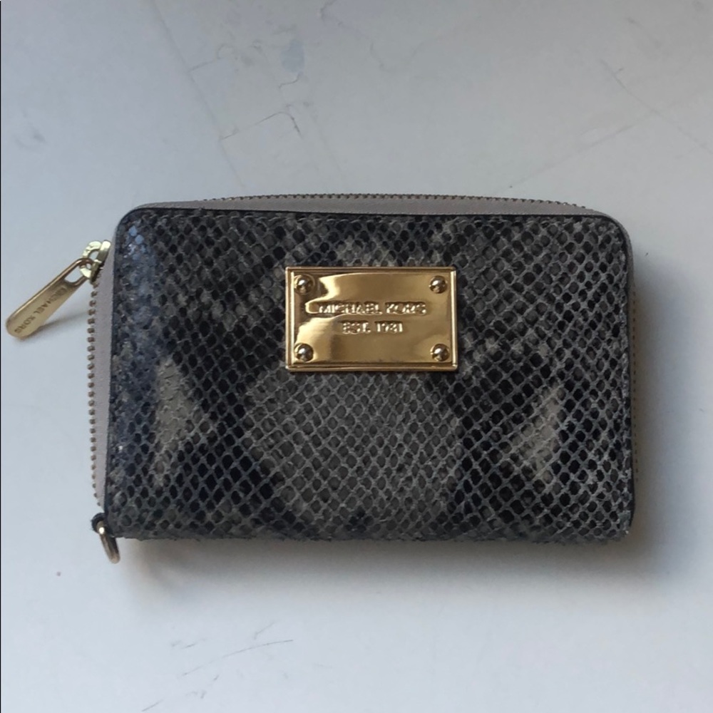Michael Kors snakeskin wristlet